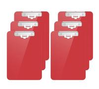 Hongri Plastic Clipboard with Pen Holder, Red 8.5x11 Letter Size Clip Board for Classroom, Office, Students, Nurses and Women, Low Profile Clip, Size 12.5 x 9 in(Pack of 6)