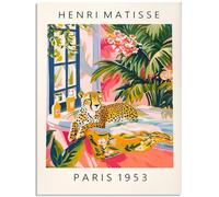 HONGRUHUO Funny Bathroom Wall Art-Cheetah In Bathtub Poster For Kids Bathroom Wall Decor-Tropical Plants Cute Cheetah- Canvas Print Picture For -Pink Dopamine Bedroom Decor