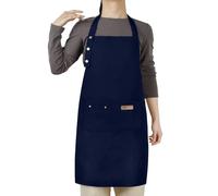 Hongsome Adjustable Button Apron for Women Men Artist Painting Pottery Garden Cooking Kitchen Chef 3 Pockets Waterproof M-XXL, Blue, 31.5*27inch