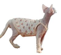 HONGSUO Sphynx Cat Clothes Devon/Hairless Cat Camisole Home Clothing Cartoon Sleeveless Vest,Vest,S+