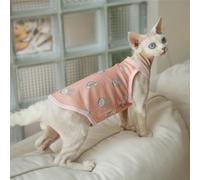 HONGSUO Sphynx Cat Clothes Devon/Hairless Cat Cartoon Camisole Mesh High Elasticity Comfortable Anti-Removal,camisole,S+