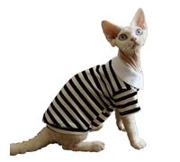HONGSUO Sphynx Cat Clothes Devon/hairless Cat Hairless Cat Bottoming Shirt Striped Sweatshirt Cat Clothes,Hoodie,XL+