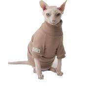 HONGSUO Sphynx Cat Clothes Devon/hairless Cat Spring Multi-color Bottoming Shirt Comfortable Pure Cotton Anti-falling Short Legs,brown(short),XXL