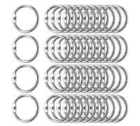 Hongtellor Binder Rings, 40Pcs 30mm/1.2 inch Nickel Plated, Loose Leaf, Index Card, Small Book Rings for Flash Cards, Office, School, Home, Papers, Keychains