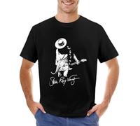 HONGTING SRV-Vintage-Stevie-Ray-Vaughan-Gifts-for-Fans-T-Shirt-Plain-t-Shirt-Sweat-Shirt-Men Black
