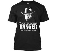 HONGTING Walker-Texas-Ranger-Merchandise-Chuck-Norris-17-Men-Cotton-Soft-Shirt-DMN-Tee- Black