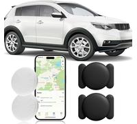 HONGTOP H GPS Tracking Device for Vehicles, Real Time Car Tracker, Works with Apple Find My (iOS Only), No Monthly Money, Mini Magnetic Hidden Cover (Black) 2 Pieces)