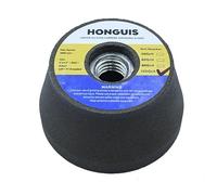 HONGUIS 3 Inch Green Silicon Carbide Grinding Stone Wheel,Flaring Cup Wheel for Granite Marble Concrete Masonry with 5/8"-11 Threaded Arbor(120 Grit)