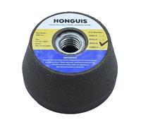 HONGUIS 3 Inch Green Silicon Carbide Grinding Stone Wheel,Flaring Cup Wheel for Granite Marble Concrete with 5/8"-11 Threaded Arbor(80 Grit)