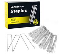 HongWay 100pcs 6" 11 Gauge Heavy-Duty U-Shaped Garden Stakes Pins Galvanized Landscape Staples for Anchoring Landscape Fabric Irrigation Tubing