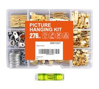 Hongway 276pcs Picture Hanging Kit, Picture Hangers, Heavy Duty Frame Hooks Assortmentwith Nails, Hanging Wire, Screw Eyes, D Ring and Sawtooth Hardware for Frames Mounting