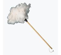 hongwei1952 Natural Ostrich Feather Cat Toy - 24 Inch Wooden Teaser Wand | Bite-Proof Feathers | Dark Gray/White Interactive Training Toy | Gift-Ready for Cat Owners (Long white 24in)