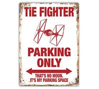 Hongxin Tie Fighter Parking Only | | Star Vader Wars Retro Iron Painting Tin Wall Signs Warning Sign Metal Plaque Poster Art Decoration for Bar Cafe Garage Office