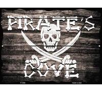 Hongxin Warning Pirates Cove Retro Iron Painting Tin Wall Signs Warning Sign Metal Plaque Poster Art Decoration for Bar Cafe Garage Office Bedroom