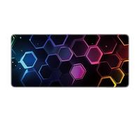 HongXINGDd 800x400mm Large Gaming Mouse Mat Extended Geometric Pattern Keyboard Pad Non Slip Rubber Base Waterproof Table Protector Stitched Edges Smooth Surface Office Computer PC