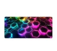 HongXINGDd 800x400mm Large Gaming Mouse Mat Extended Geometric Pattern Keyboard Pad Non Slip Rubber Base Waterproof Table Protector Stitched Edges Smooth Surface Office Computer PC