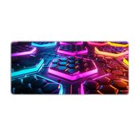 HongXINGDd 800x400mm Large Gaming Mouse Mat Extended Geometric Pattern Keyboard Pad Non Slip Rubber Base Waterproof Table Protector Stitched Edges Smooth Surface Office Computer PC