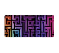 HongXINGDd 800x400mm Large Gaming Mouse Mat Extended Geometric Pattern Keyboard Pad Non Slip Rubber Base Waterproof Table Protector Stitched Edges Smooth Surface Office Computer PC