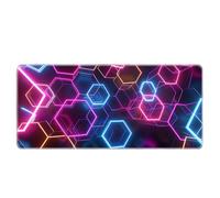 HongXINGDd 800x400mm Large Gaming Mouse Mat Extended Geometric Pattern Keyboard Pad Non Slip Rubber Base Waterproof Table Protector Stitched Edges Smooth Surface Office Computer PC