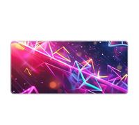 HongXINGDd 800x400mm Large Gaming Mouse Mat Extended Geometric Pattern Keyboard Pad Non Slip Rubber Base Waterproof Table Protector Stitched Edges Smooth Surface Office Computer PC