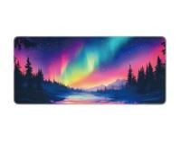 HongXINGDd Aurora Mouse Pad for Desk 70x30cm Gaming Mouse Pad with Non-Slip Rubber Base Large Size Gaming Mouse Pad for Gaming,Office,Home