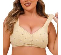HongXINGDd Breathable Front Opening Button Full Cup Comfort Underwire Free Bra Skin 60C