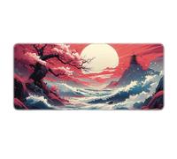 HongXINGDd Japanese style Nature Landscape Mouse Pad Non-Slip Rubber Gaming Keyboard Mousepad with Stitched Edges for Home Office