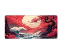 HongXINGDd Japanese style Nature Landscape Mouse Pad Non-Slip Rubber Gaming Keyboard Mousepad with Stitched Edges for Home Office