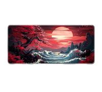 HongXINGDd Japanese style Nature Landscape Mouse Pad Non-Slip Rubber Gaming Keyboard Mousepad with Stitched Edges for Home Office