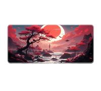 HongXINGDd Japanese style Nature Landscape Mouse Pad Non-Slip Rubber Gaming Keyboard Mousepad with Stitched Edges for Home Office