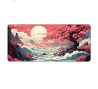 HongXINGDd Japanese style Nature Landscape Mouse Pad Non-Slip Rubber Gaming Keyboard Mousepad with Stitched Edges for Home Office