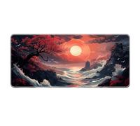 HongXINGDd Japanese style Nature Landscape Mouse Pad Non-Slip Rubber Gaming Keyboard Mousepad with Stitched Edges for Home Office