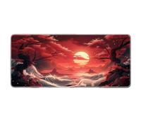 HongXINGDd Japanese style Nature Landscape Mouse Pad Non-Slip Rubber Gaming Keyboard Mousepad with Stitched Edges for Home Office