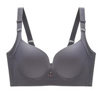 HongXINGDd Padded Back Smooth Seamless Stretch T Shirt Underwire Shaping Bra Gray 48C