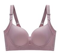 HongXINGDd Padded Back Smooth Seamless Stretch T Shirt Underwire Shaping Bra Pink 48A