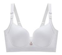HongXINGDd Padded Back Smooth Seamless Stretch T Shirt Underwire Shaping Bra White 40E