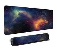 HongXINGDd Ultra Smooth Large Mouse Pad Starry Sky Cosmic Universe Print Extended Mousepad 900x400mm Anti-slip Rubber Base Stitched Edges Protective Mat for Computer Gamer Office Work Accessories