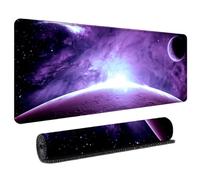 HongXINGDd Ultra Smooth Large Mouse Pad Starry Sky Cosmic Universe Print Extended Mousepad 900x400mm Anti-slip Rubber Base Stitched Edges Protective Mat for Computer Gamer Office Work Accessories