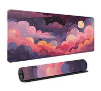 HongXINGDd Ultra Smooth Large Mouse Pad Starry Sky Cosmic Universe Print Extended Mousepad 900x400mm Anti-slip Rubber Base Stitched Edges Protective Mat for Computer Gamer Office Work Accessories