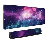 HongXINGDd Ultra Smooth Large Mouse Pad Starry Sky Cosmic Universe Print Extended Mousepad 900x400mm Anti-slip Rubber Base Stitched Edges Protective Mat for Computer Gamer Office Work Accessories