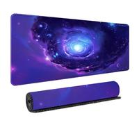 HongXINGDd Vibrant Nebula Starry Sky Pattern Mouse Mat Wide Keyboard Pad for Gamer 700x300mm Extended Large Mousepad High Precision Smooth Cloth Surface with Anti-slip Base for Home PC Setup Use
