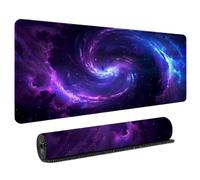 HongXINGDd Vibrant Nebula Starry Sky Pattern Mouse Mat Wide Keyboard Pad for Gamer 700x300mm Extended Large Mousepad High Precision Smooth Cloth Surface with Anti-slip Base for Home PC Setup Use