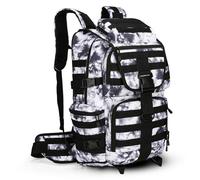 HongXingHai 100L Camping Hiking Backpack,Molle military Tactical rucksack backpack,Waterproof Lightweight Hiking Backpack, Blackwhite Tie-dye, L, Sports