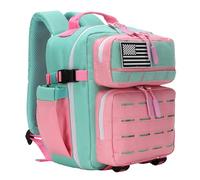 HongXingHai 9L Mini Tactical Backpack for Men and Women Tactical Backpack Small for Hiking Small Tactical Bag (Pink&LakeBlue)