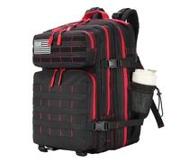 HongXingHai 9L Mini Tactical Backpack for Men and Women Tactical Backpack Small for Hiking Small Tactical Bag Fitness Pack, Black&red, 45L US, Daypack Backpacks