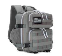 HongXingHai 9L Mini Tactical Backpack for Men and Women, Tactical Backpack Small for Hiking, Small Tactical Bag, Grey Red