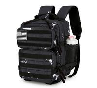 HongXingHai 9L Tactical Assault Backpack Gym Backpack Hiking Travel Backpack Camping Backpack, Black & White Dots, S, Daypack Backpacks