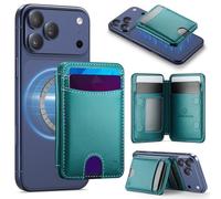 Hongxinyu HXY for Magsafe Wallet Magnetic Card Holder RFID Blocking with Stand, 6 Card Holder for Phone Case, Slim Leather Magnetic Wallet for iPhone 17/16/15/14/13/12 Pro/Max/Plus (Teal)