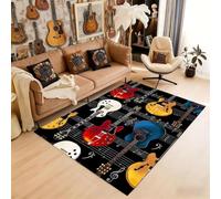 HONGXIU Guitar Area Rug - 70x140cm Music Area Carpet Guitar Pattern Carpet for Music Room & Studio, Rock Electric Guitar Rugs - Home Decor