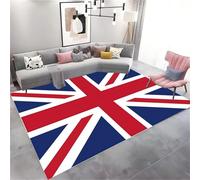 HONGXIU Vintage Union Jack Rug, 60x110cm Red/White/Blue Design Union Jack Rug, Low Pile, Non-Slip Washable, Easy To Maintain Durable Floor Mats, Suitable for Living Room, Bedroom, Office Decor